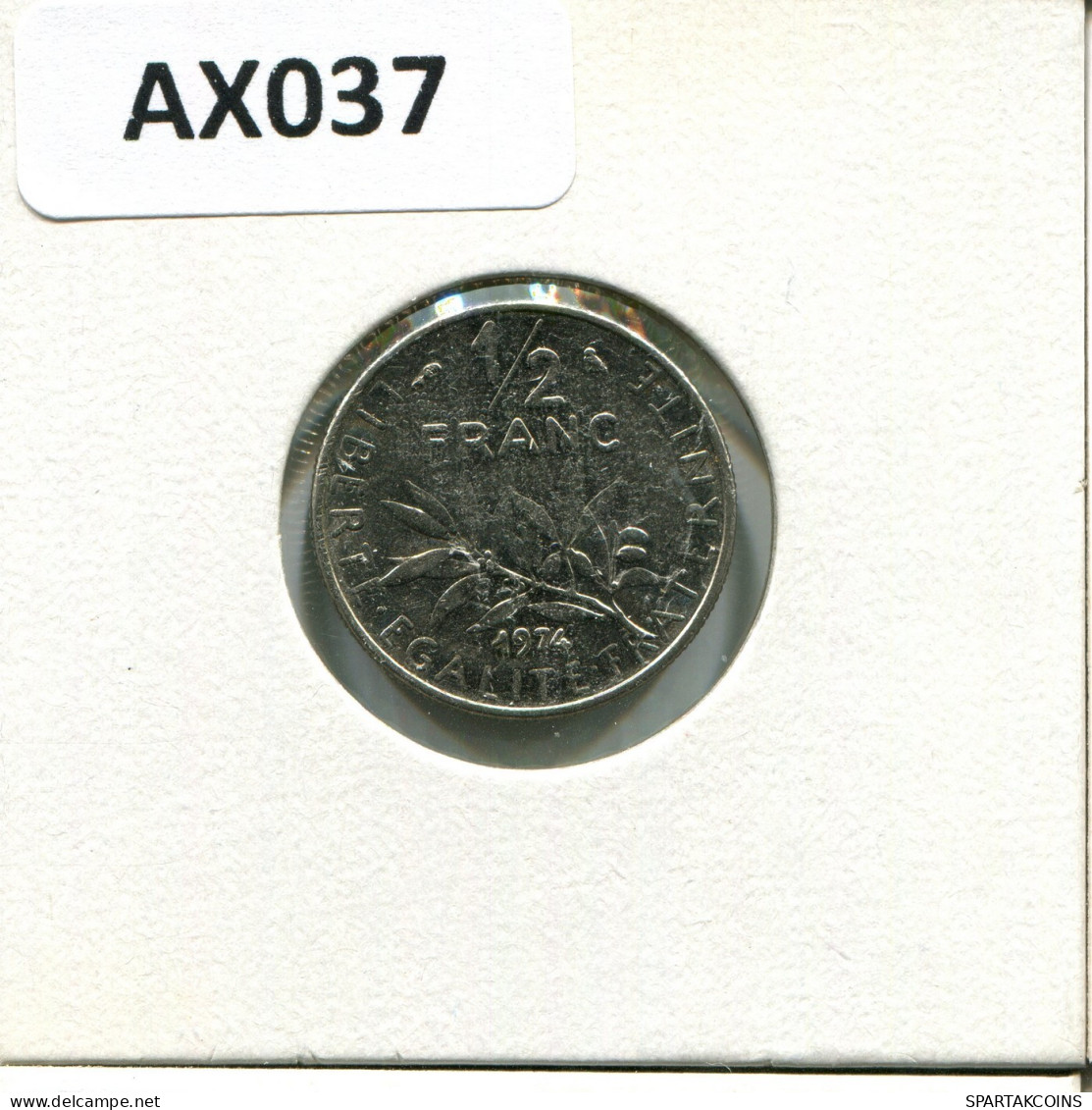 1/2 FRANC 1974 FRANKREICH FRANCE Französisch Münze #AX037.D.A - 1/2 Franc