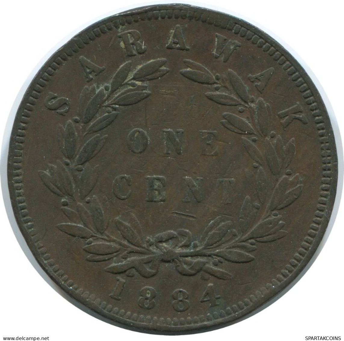 1 CENT 1884 SARAWAK MALASIA MALAYSIA Moneda #AE789.16.E.A - Malaysia