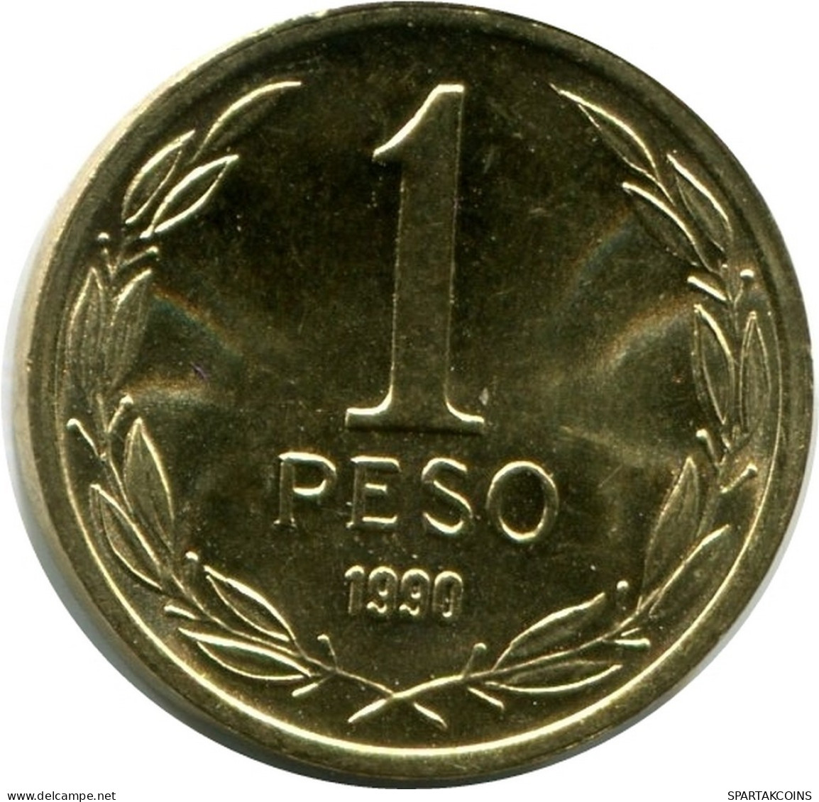 1 PESO 1990 CHILE UNC Coin #M10134.U.A - Chile