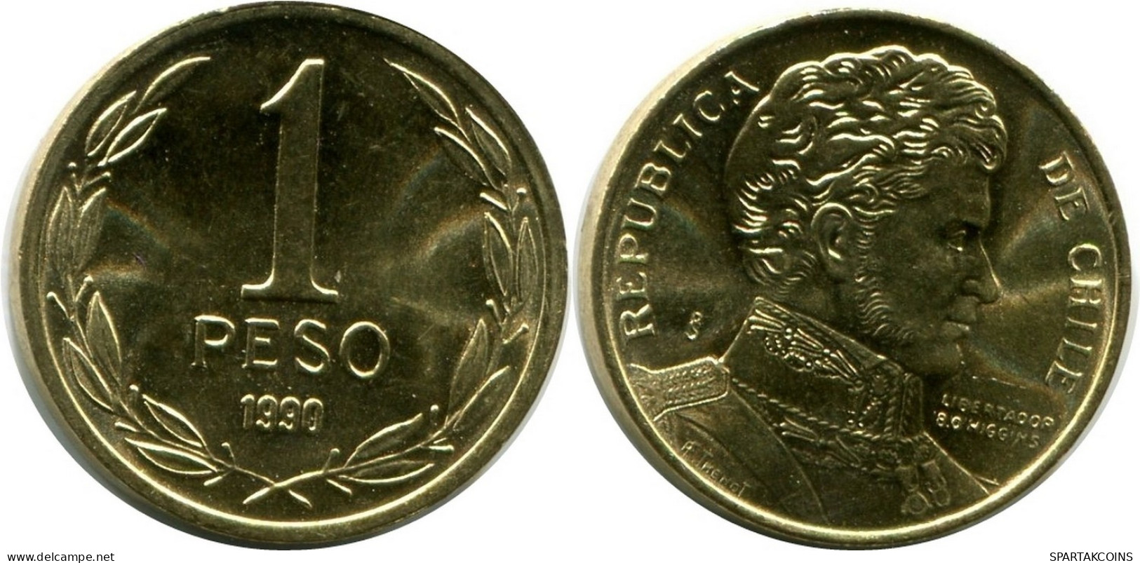 1 PESO 1990 CHILE UNC Coin #M10134.U.A - Chile