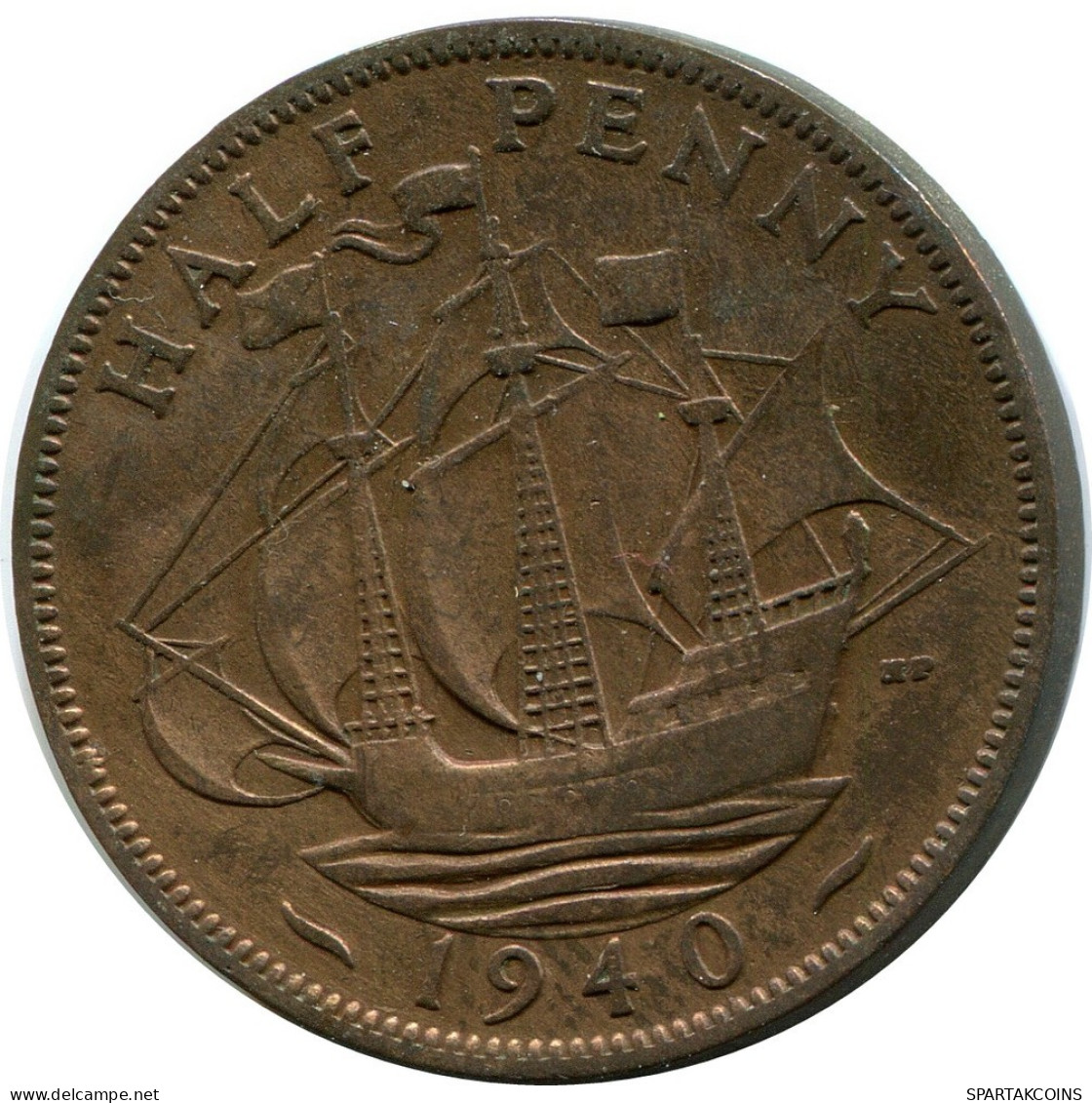 HALF PENNY 1940 UK GRANDE-BRETAGNE GREAT BRITAIN Pièce #AZ667.F.A - C. 1/2 Penny