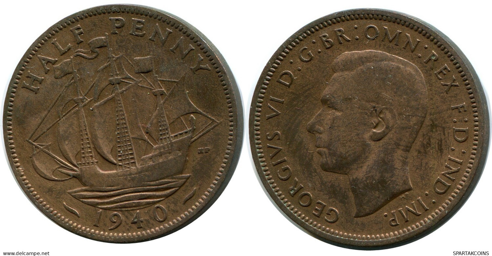 HALF PENNY 1940 UK GRANDE-BRETAGNE GREAT BRITAIN Pièce #AZ667.F.A - C. 1/2 Penny