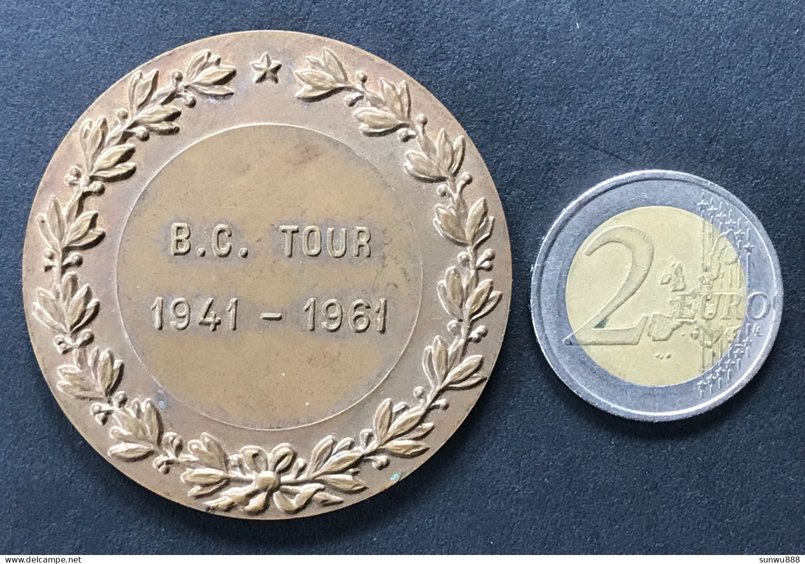 Jolie Médaille Billard J. Witterwulghe B.C Tour 1941 1961 - Sonstige & Ohne Zuordnung