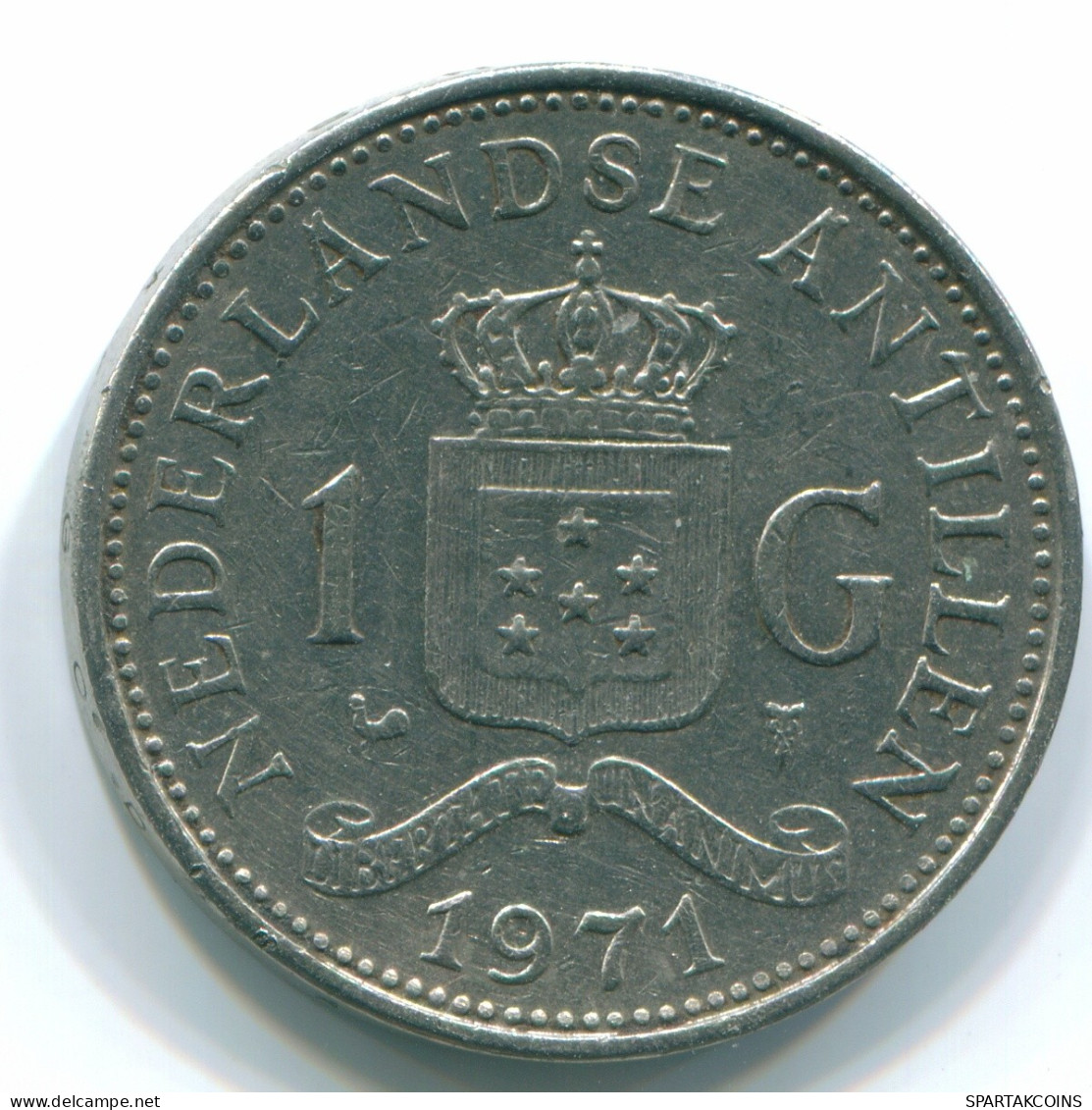 1 GULDEN 1971 NETHERLANDS ANTILLES Nickel Colonial Coin #S11959.U.A - Nederlandse Antillen
