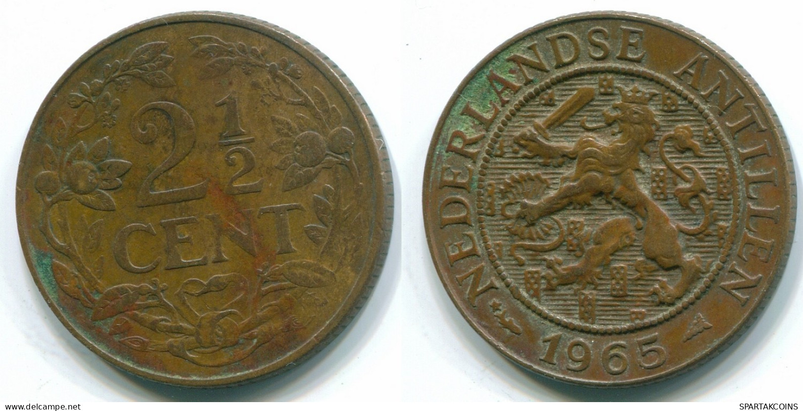 2 1/2 CENT 1965 CURACAO NEERLANDÉS NETHERLANDS Bronze Colonial Moneda #S10203.E.A - Curaçao