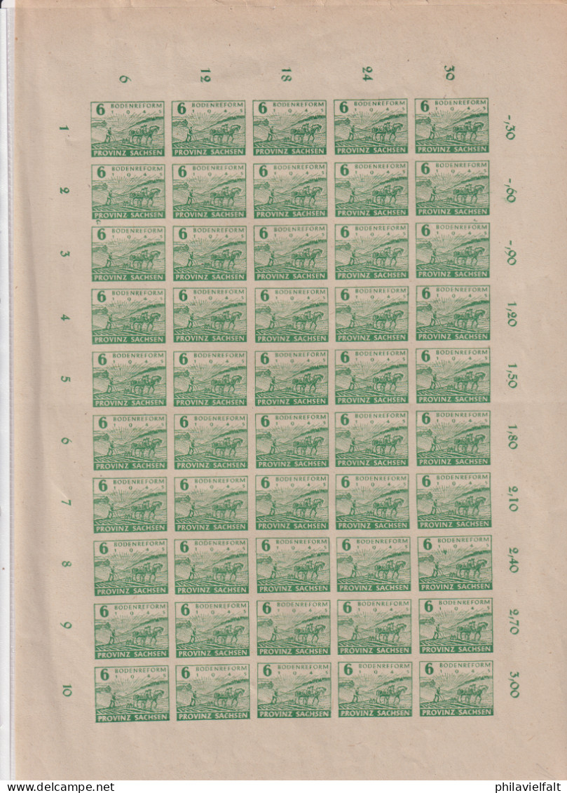 SBZ Provinz Sachsen MiNo. 85w ** B-Bogen Mit Dem Plattenfehlern II,IV,V,VI (diese Schon 85.-) - Mint