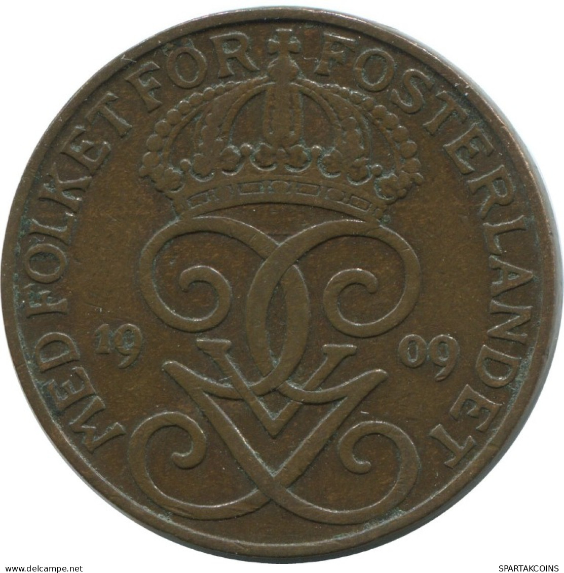 5 ORE 1909 SCHWEDEN SWEDEN Münze #AC562.2.D.A - Suède