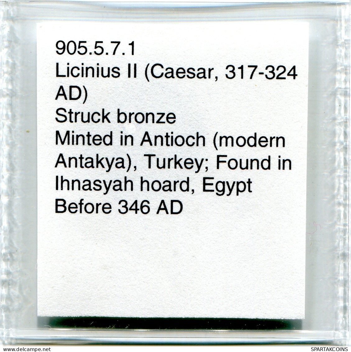 LICINIUS II MINTED IN ANTIOCH FOUND IN IHNASYAH HOARD EGYPT #ANC11098.14.U.A - El Impero Christiano (307 / 363)