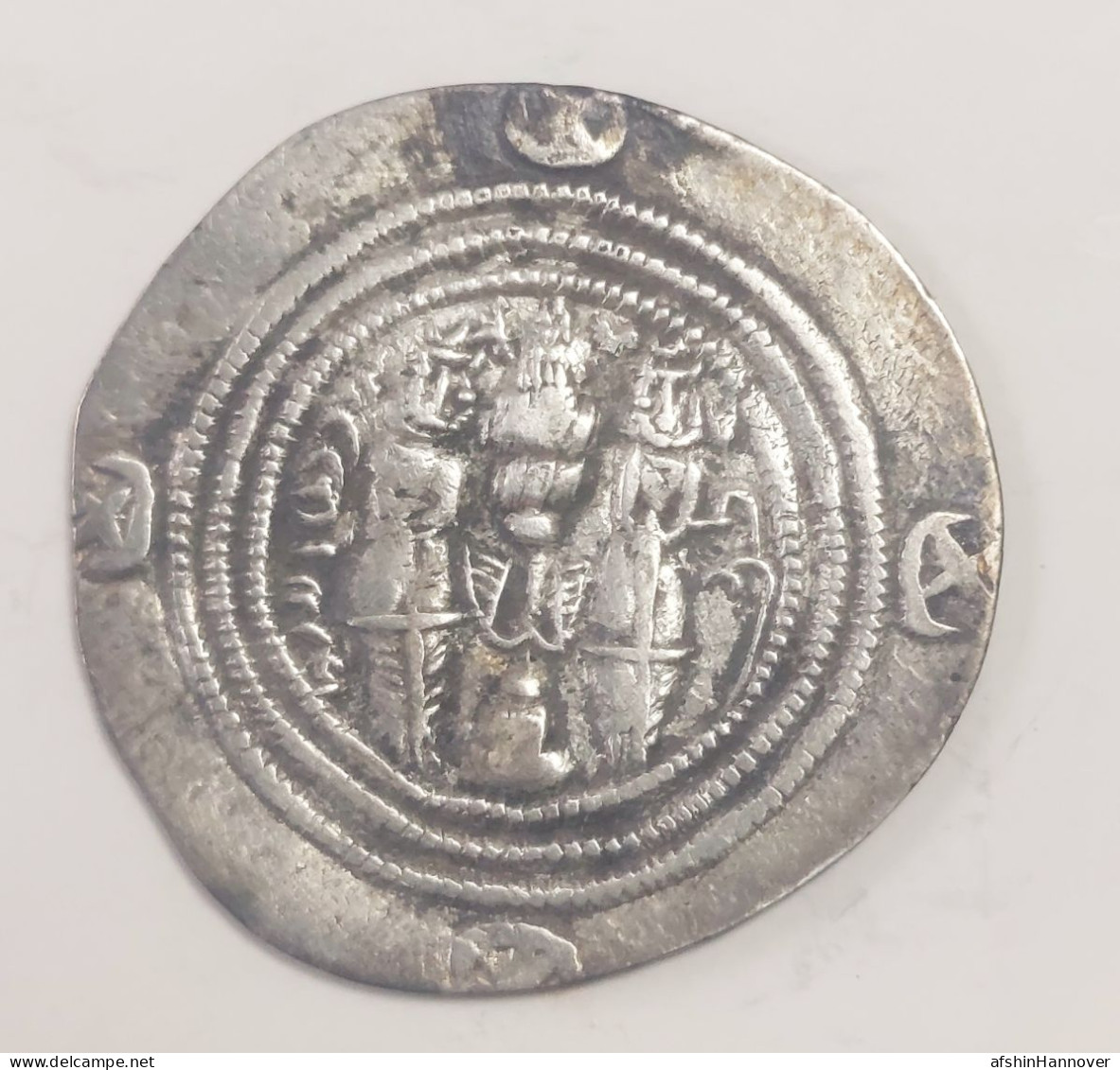 SASANIAN KINGS. Khosrau II. 591-628 AD. AR Silver Drachm Year 27 Mint LD - Orientales