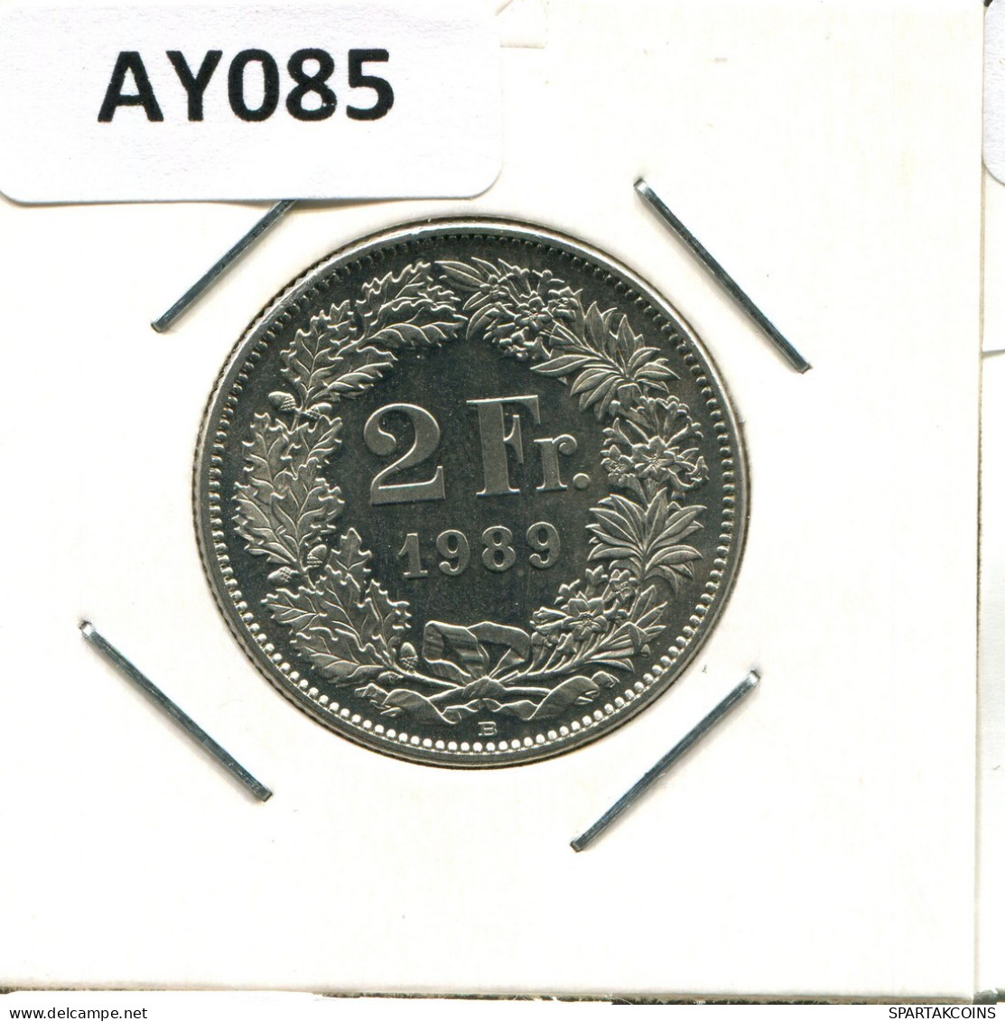 2 FRANCS 1989 B SUIZA SWITZERLAND Moneda #AY085.3.E.A - Altri & Non Classificati