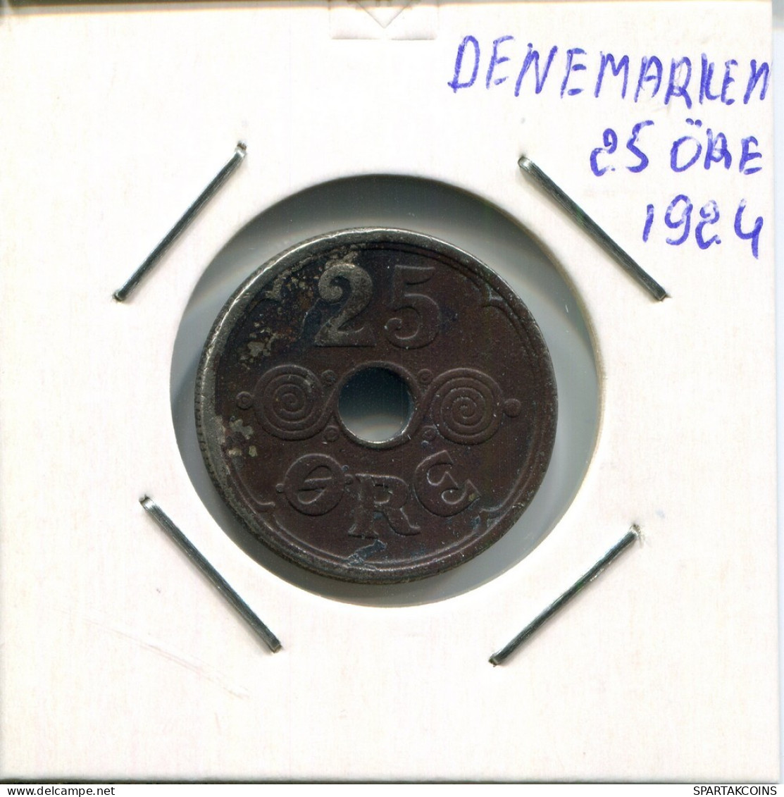 25 ORE 1924 DENMARK Coin #AR320.U.A - Danimarca