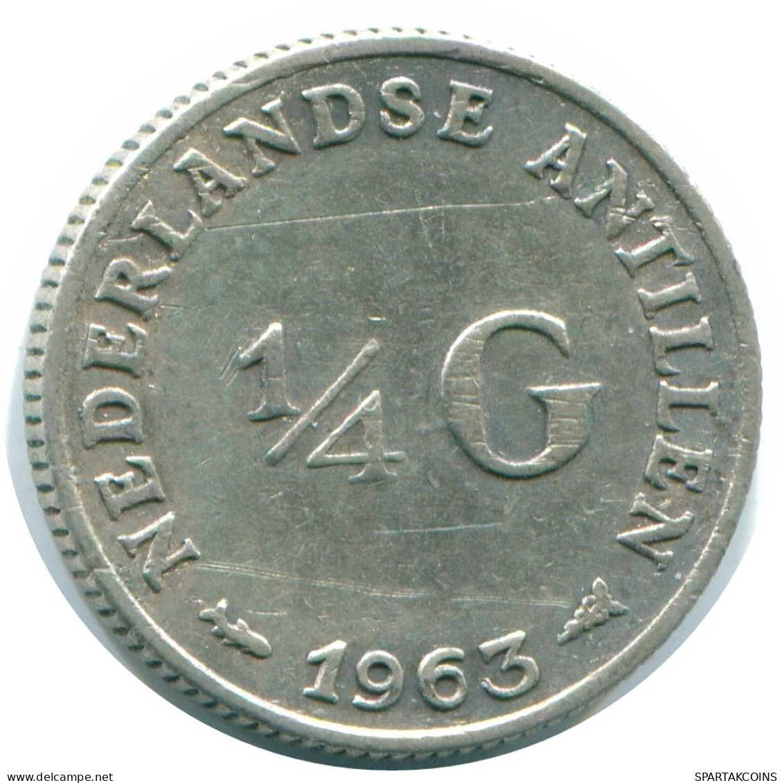 1/4 GULDEN 1962 NIEDERLÄNDISCHE ANTILLEN SILBER Koloniale Münze #NL11172.4.D.A - Nederlandse Antillen