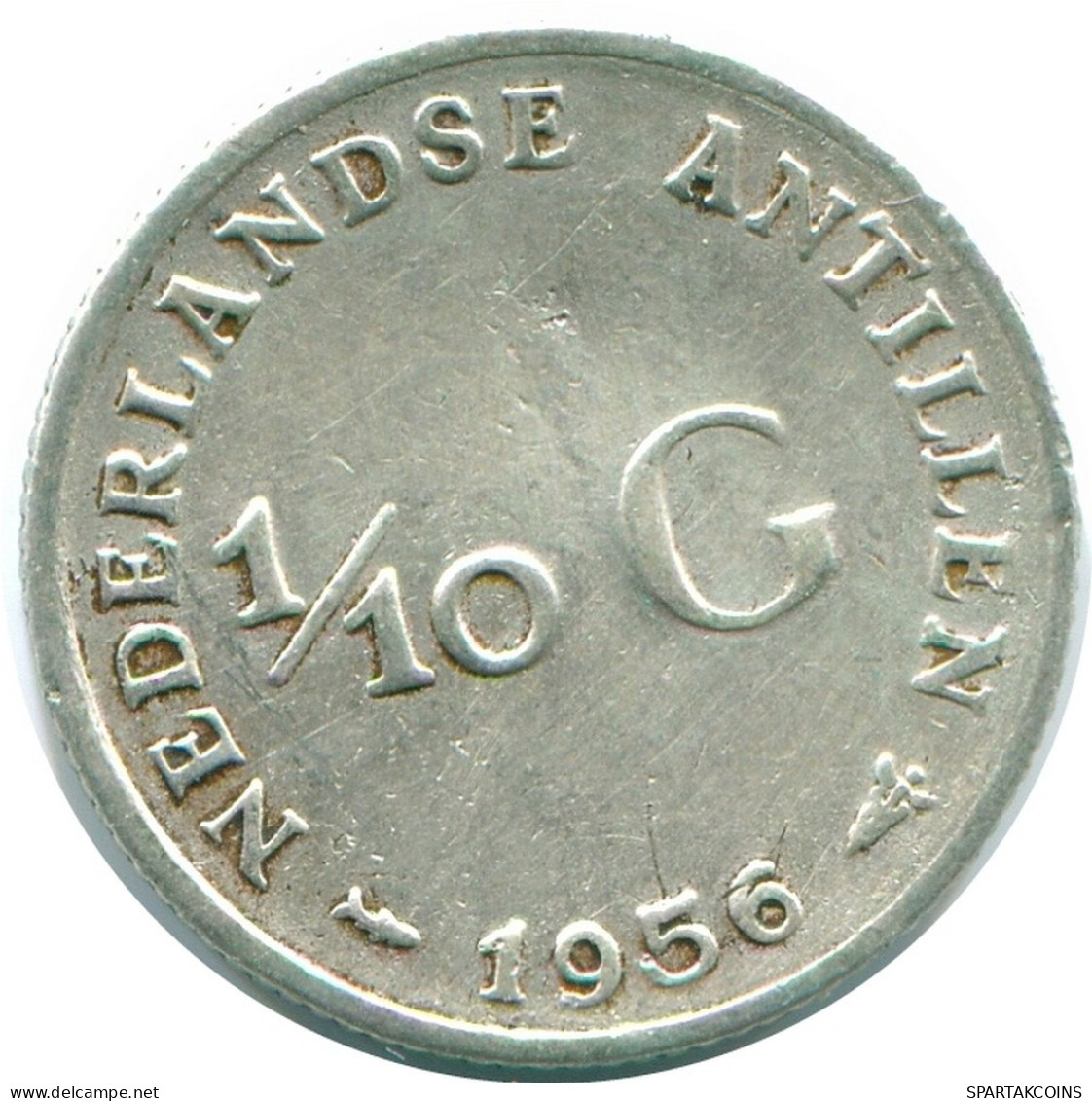 1/10 GULDEN 1956 NETHERLANDS ANTILLES SILVER Colonial Coin #NL12088.3.U.A - Nederlandse Antillen