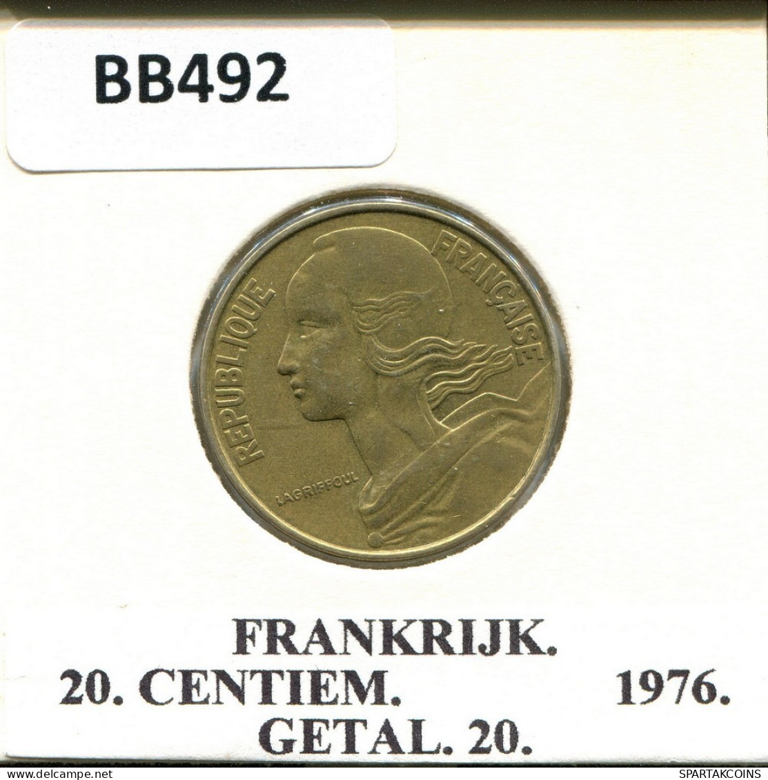 20 CENTIMES 1976 FRANCIA FRANCE Moneda #BB492.E.A - 20 Centimes