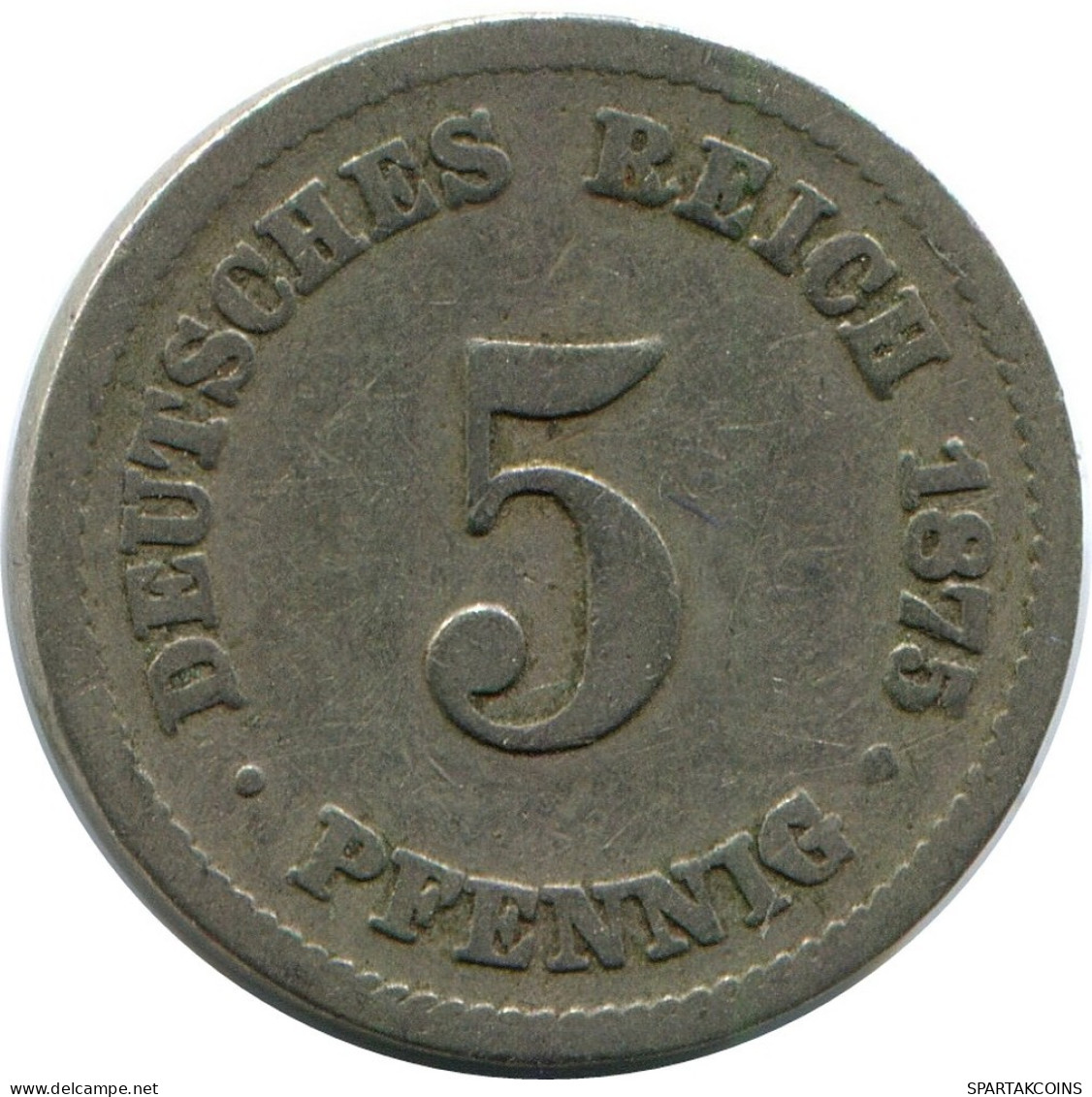 5 PFENNIG 1875 A ALLEMAGNE Pièce GERMANY #DB246.F.A - 5 Pfennig
