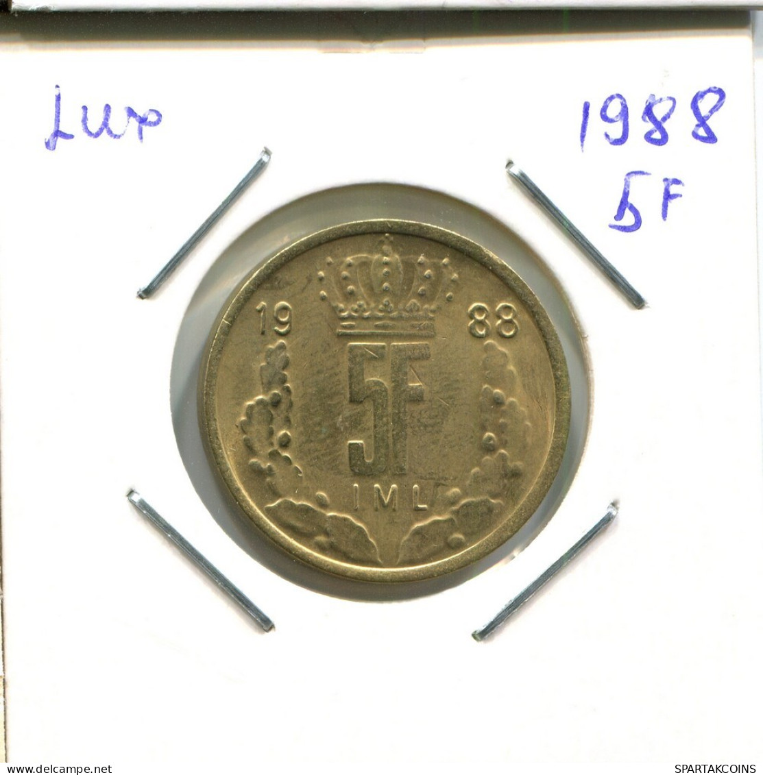 5 FRANCS 1988 LUXEMBOURG Coin #AT235.U.A - Luxembourg