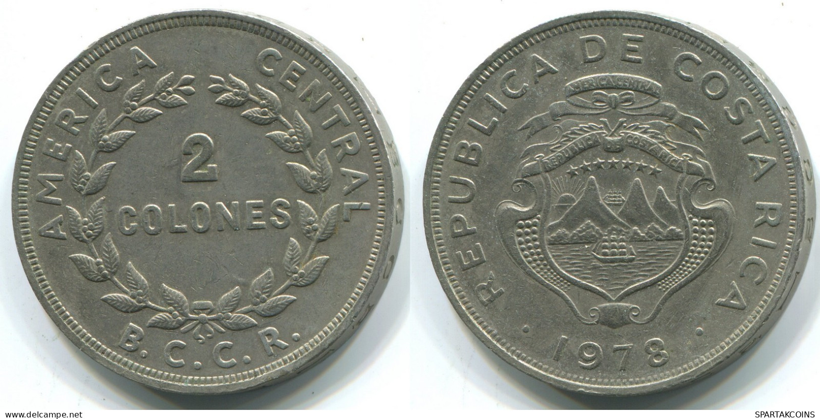 2 COLONES 1978 COSTA RICA Coin #WW1168.U.A - Costa Rica