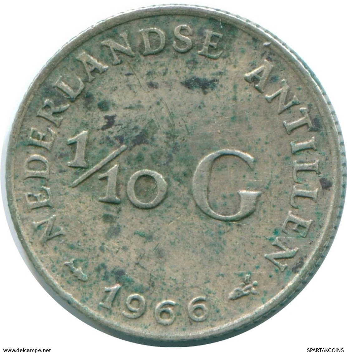 1/10 GULDEN 1966 ANTILLAS NEERLANDESAS PLATA Colonial Moneda #NL12807.3.E.A - Nederlandse Antillen