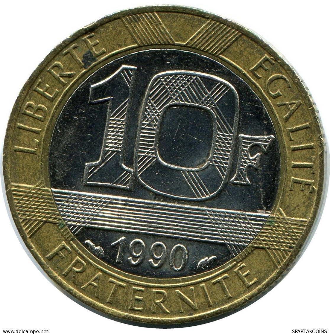 10 FRANCS 1990 FRANCIA FRANCE Moneda BIMETALLIC #AZ389.E.A - 10 Francs