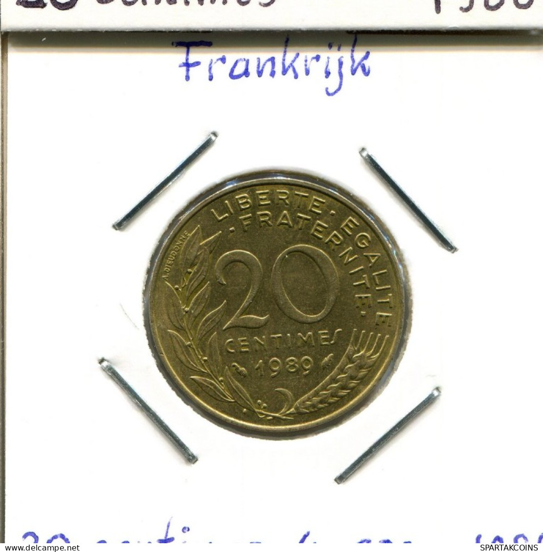 20 CENTIMES 1989 FRANCIA FRANCE Moneda #AM185.E.A - 20 Centimes