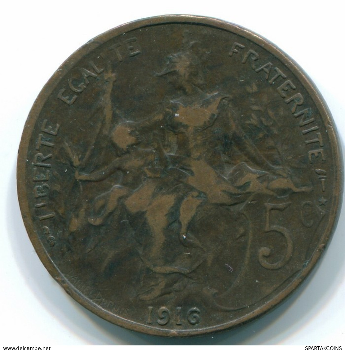 5 CENTIMES 1916 FRANCE Coin VF/XF #FR1126.8.U.A - 5 Centimes