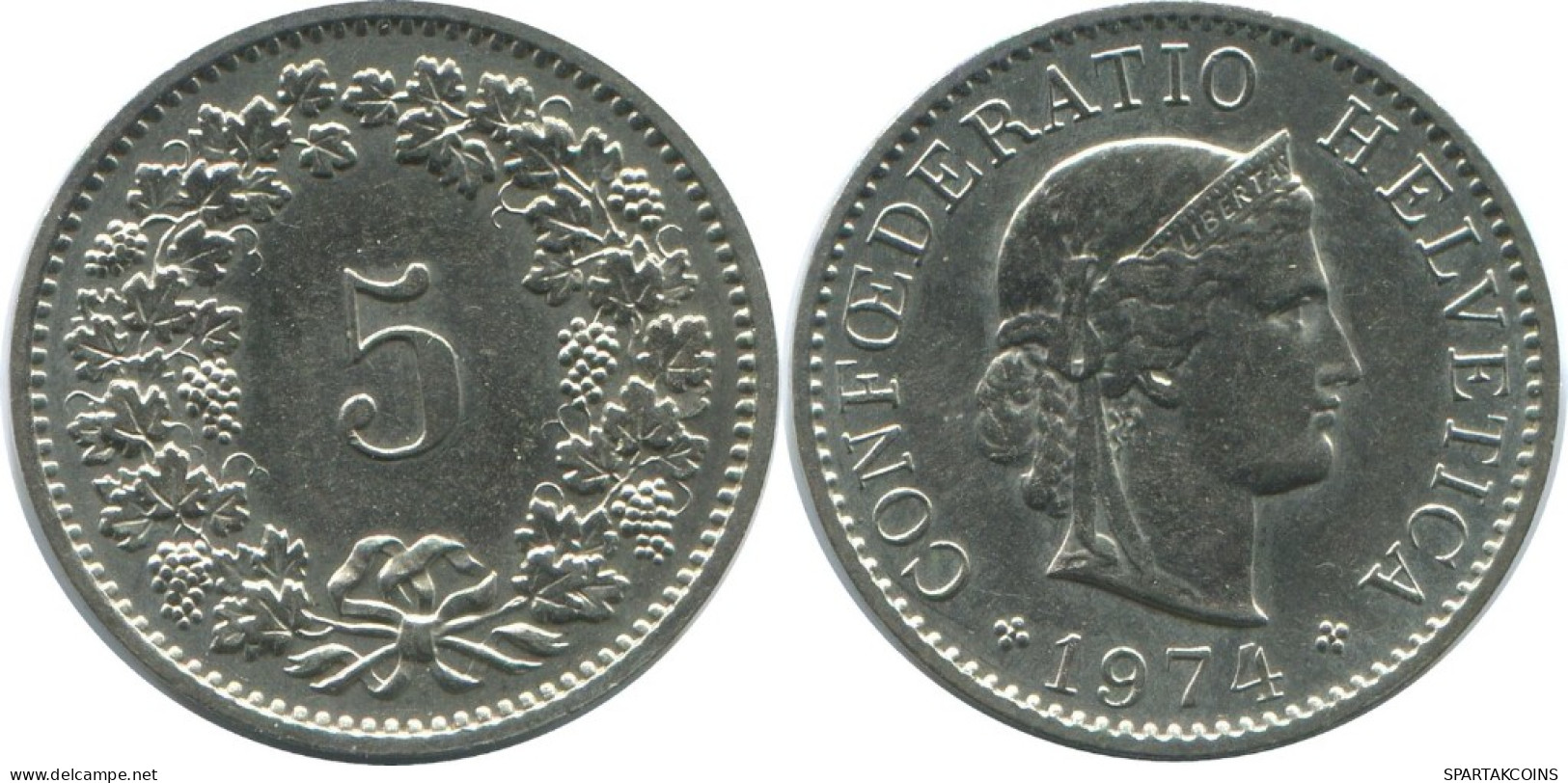 5 RAPPEN 1974 SWITZERLAND Coin HELVETIA #AD971.2.U.A - Autres & Non Classés