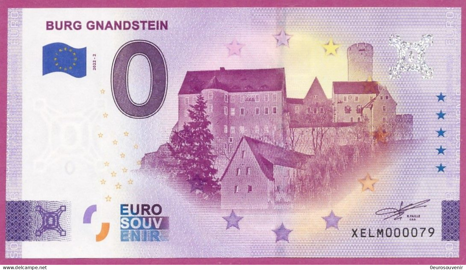 0-Euro XELM 2022-2 # 0079 ! BURG GNANDSTEIN - Essais Privés / Non-officiels