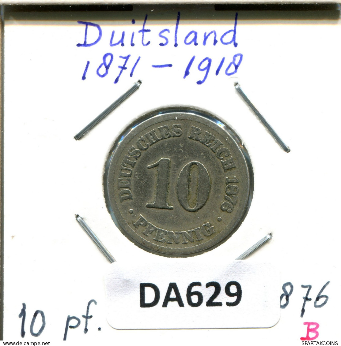 10 PFENNIG 1876 B ALEMANIA Moneda GERMANY #DA629.2.E.A - 10 Pfennig