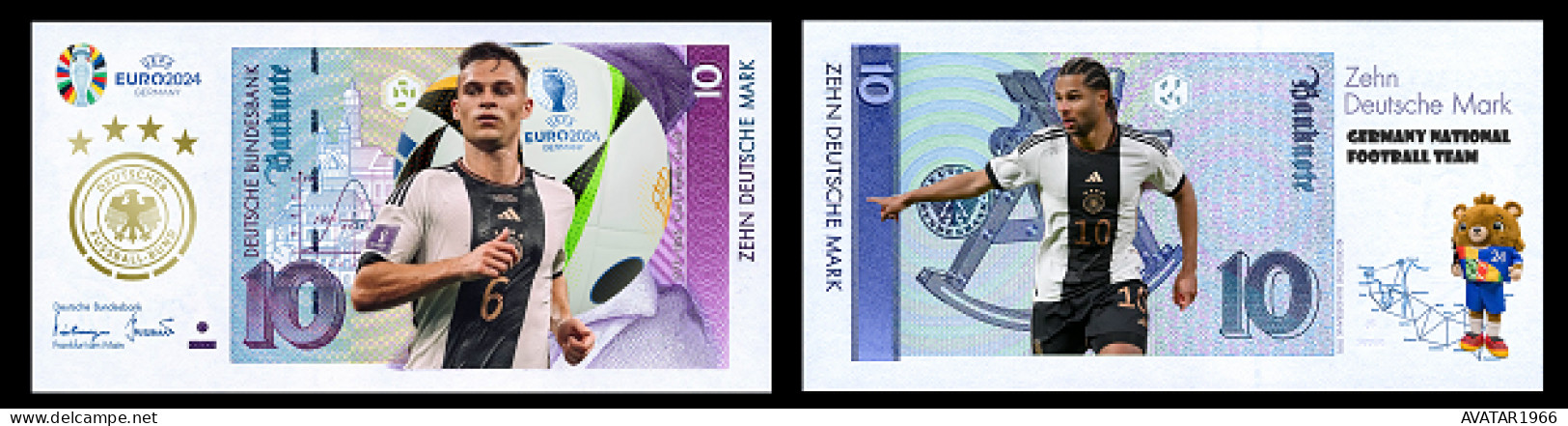 UEFA European Football Championship 2024 Qualified Country  Germany  8 Pieces Germany Fantasy Paper Money - Gedenkausgaben