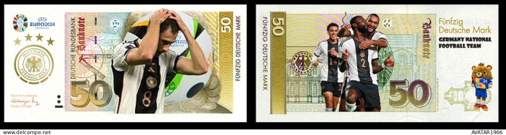 UEFA European Football Championship 2024 Qualified Country  Germany  8 Pieces Germany Fantasy Paper Money - Gedenkausgaben