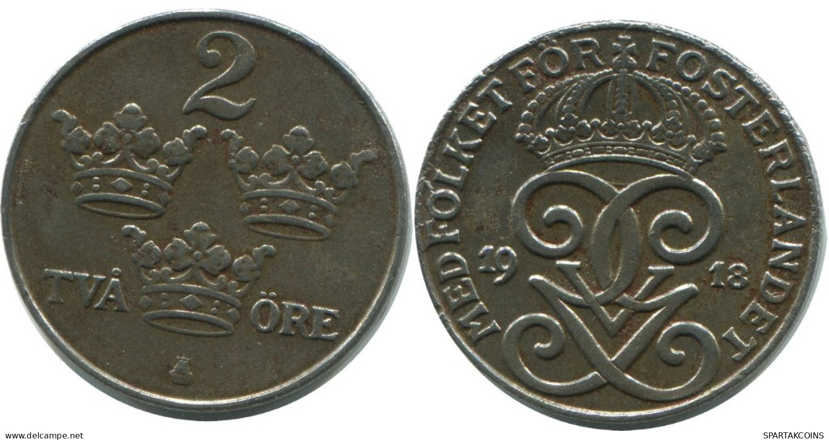 2 ORE 1918 SUECIA SWEDEN Moneda #AC750.2.E.A - Schweden