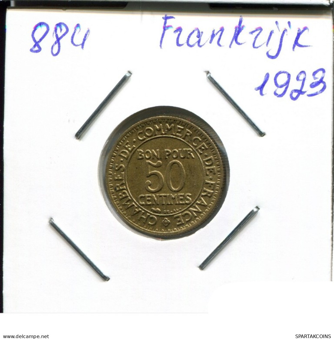 50 CENTIMES 1923 FRANCE Pièce Française #AN204.F.A - 50 Centimes