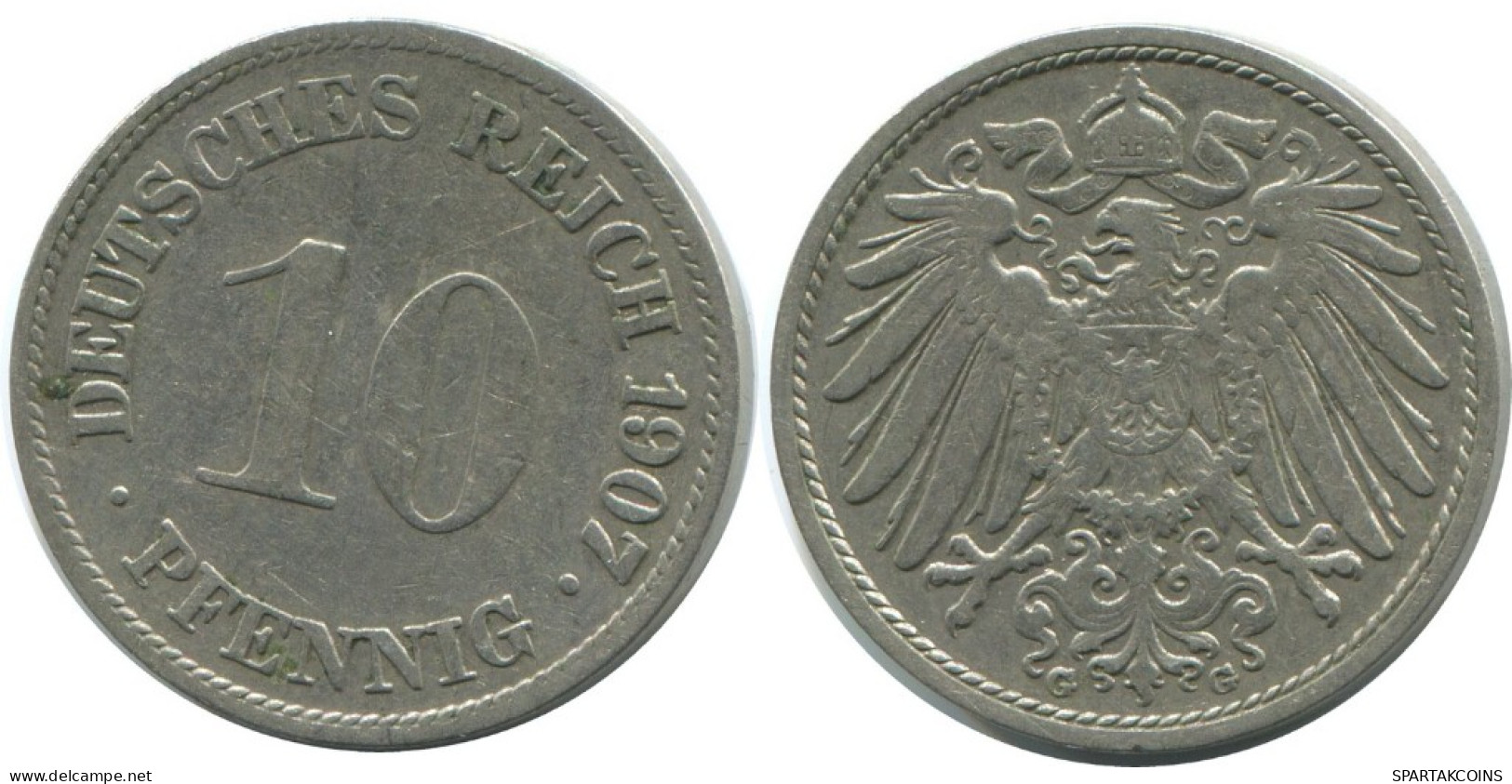 10 PFENNIG 1907 G ALEMANIA Moneda GERMANY #AE517.E.A - 10 Pfennig