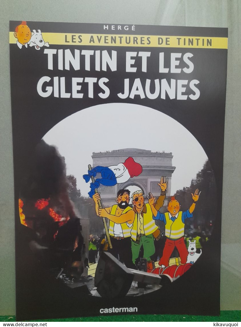 TINTIN GILETS JAUNES - AFFICHE POSTER - Other & Unclassified