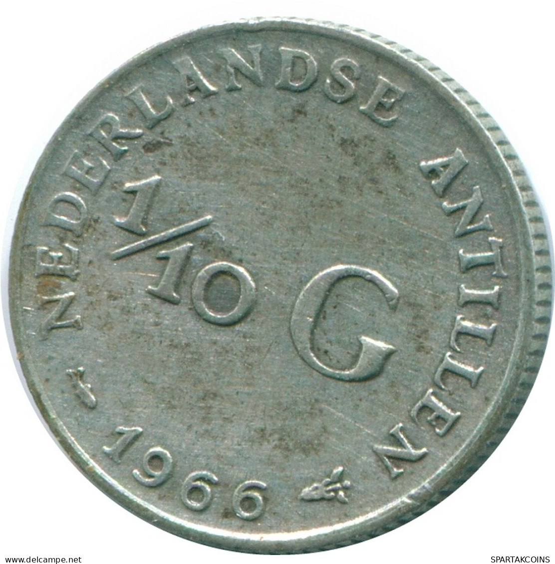 1/10 GULDEN 1966 NETHERLANDS ANTILLES SILVER Colonial Coin #NL12783.3.U.A - Antillas Neerlandesas