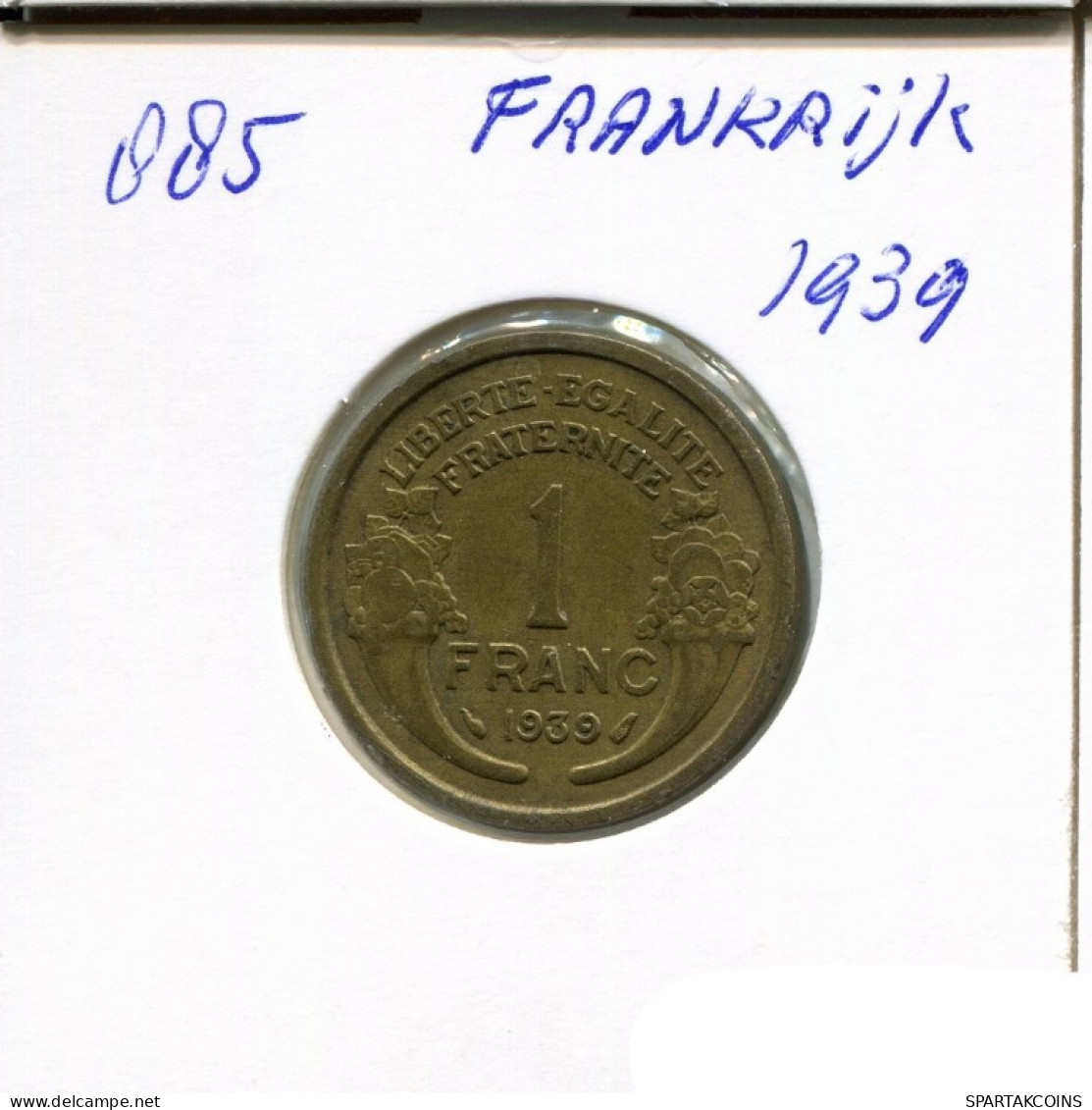 1 FRANC 1939 FRANKREICH FRANCE Französisch Münze #AN273.D.A - 1 Franc