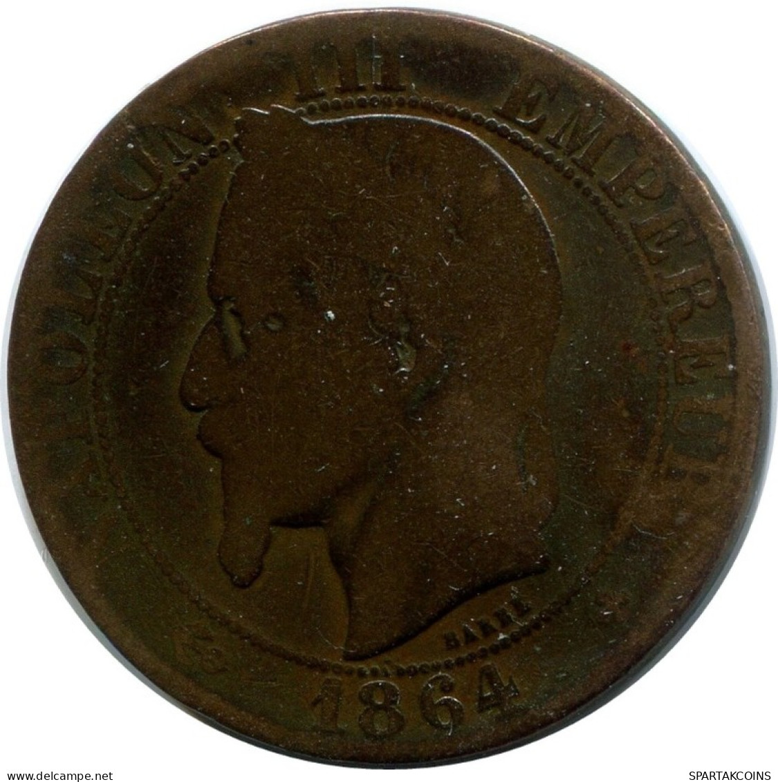 5 CENTIMES 1864 BB FRANCIA FRANCE Moneda #AM953.E.A - 5 Centimes