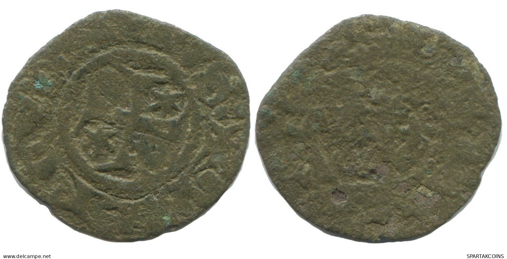CRUSADER CROSS Authentic Original MEDIEVAL EUROPEAN Coin 0.5g/14mm #AC141.8.F.A - Altri – Europa