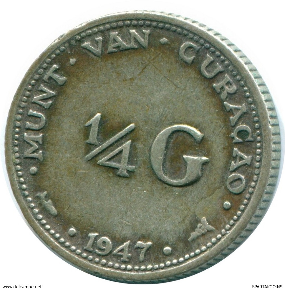 1/4 GULDEN 1947 CURACAO NIEDERLANDE SILBER Koloniale Münze #NL10817.4.D.A - Curacao
