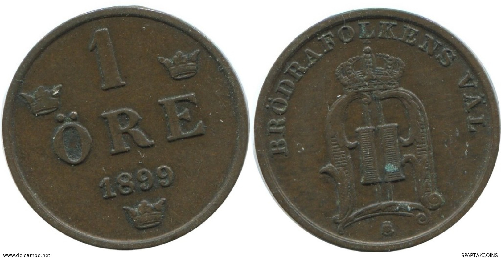1 ORE 1899 SCHWEDEN SWEDEN Münze #AD420.2.D.A - Suède