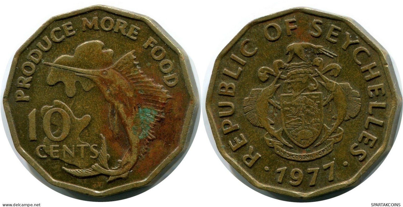 10 CENTS 1977 SEYCHELLES Moneda #AR157.E.A - Seychellen