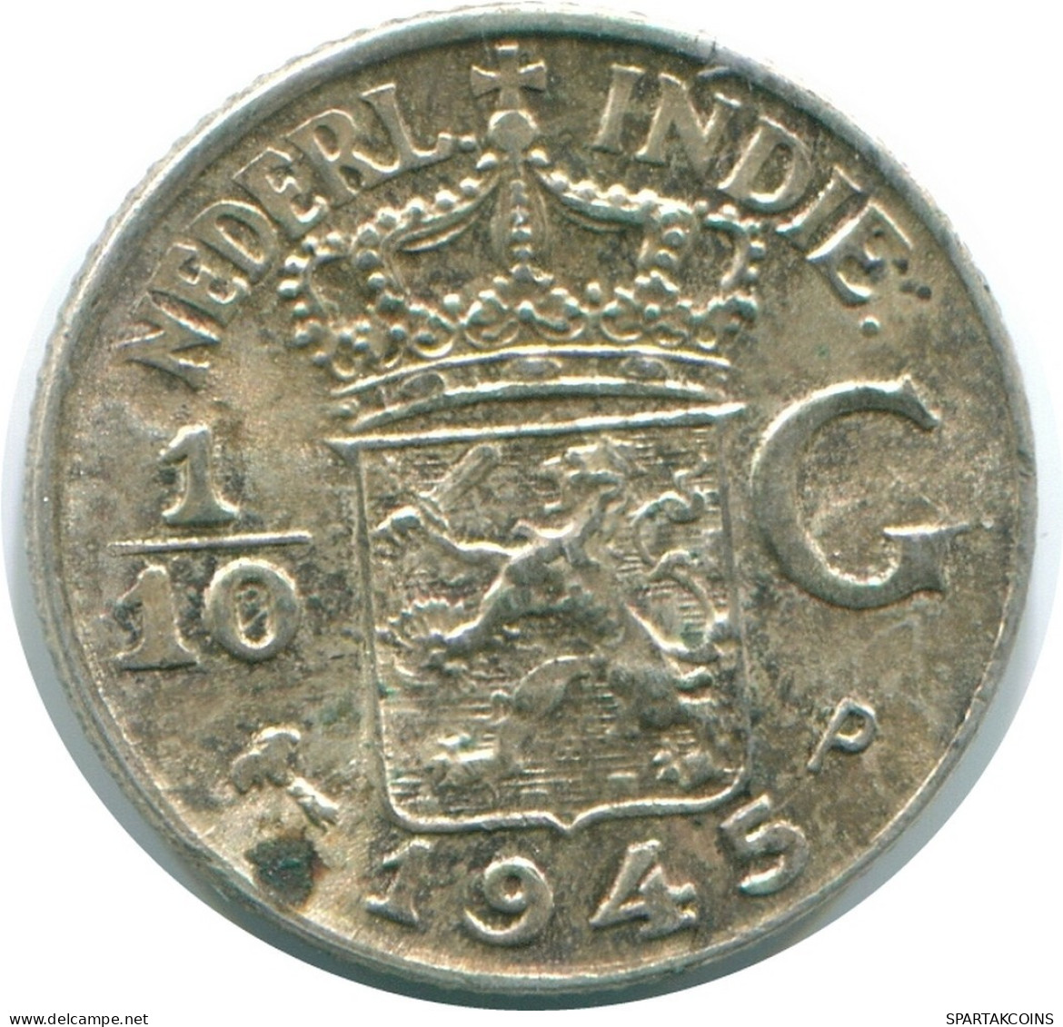 1/10 GULDEN 1945 P INDIAS ORIENTALES DE LOS PAÍSES BAJOS PLATA #NL14219.3.E.A - Niederländisch-Indien