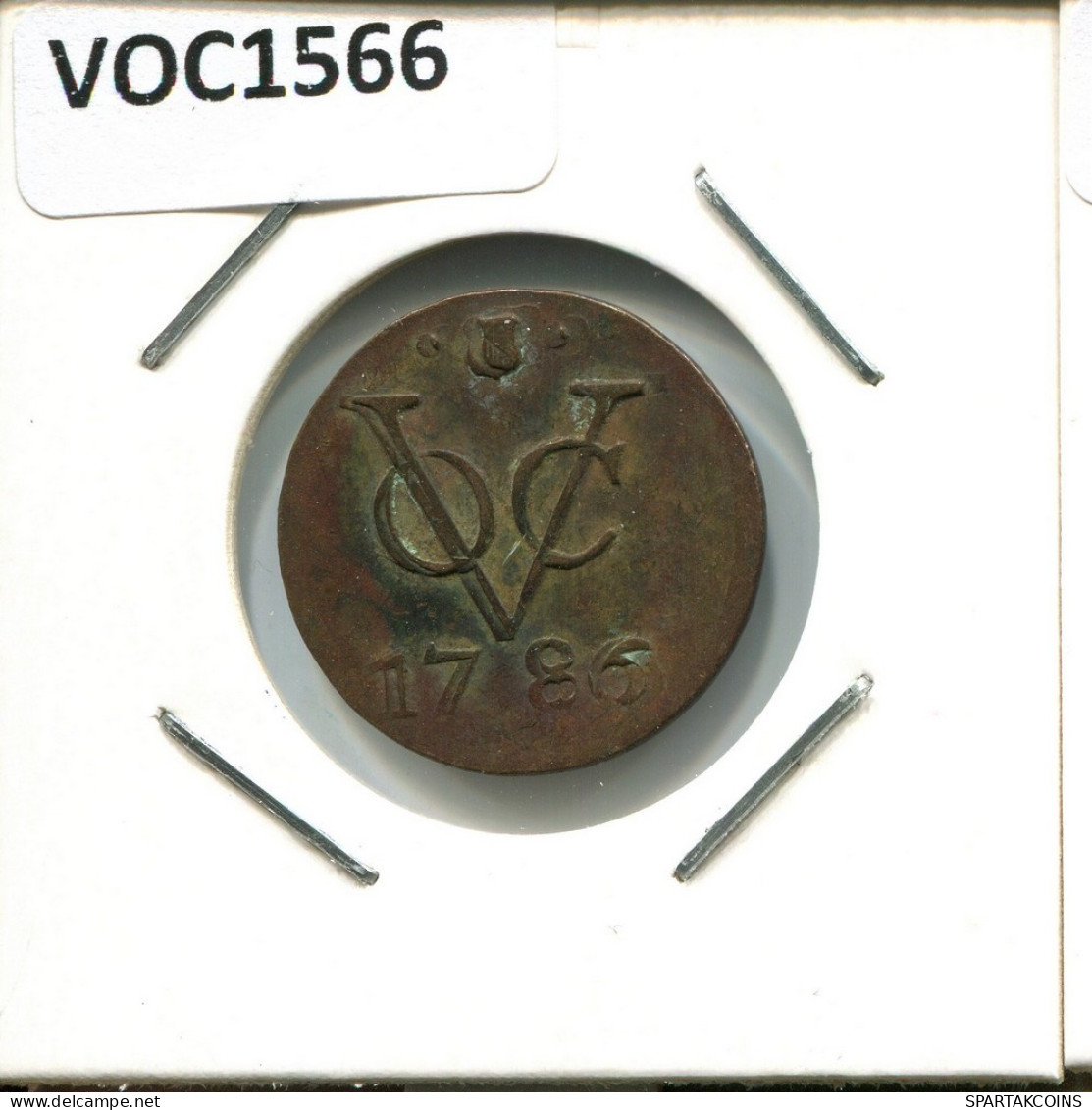 1786 UTRECHT VOC DUIT NETHERLANDS INDIES NEW YORK COLONIAL PENNY #VOC1566.10.U.A - Niederländisch-Indien