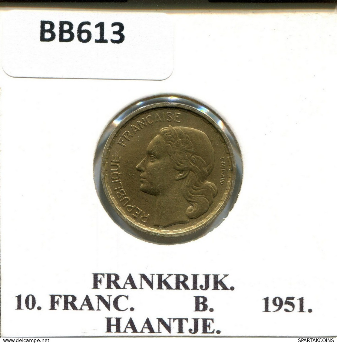 10 FRANCS 1951 B FRANCE Coin #BB613.U.A - 10 Francs