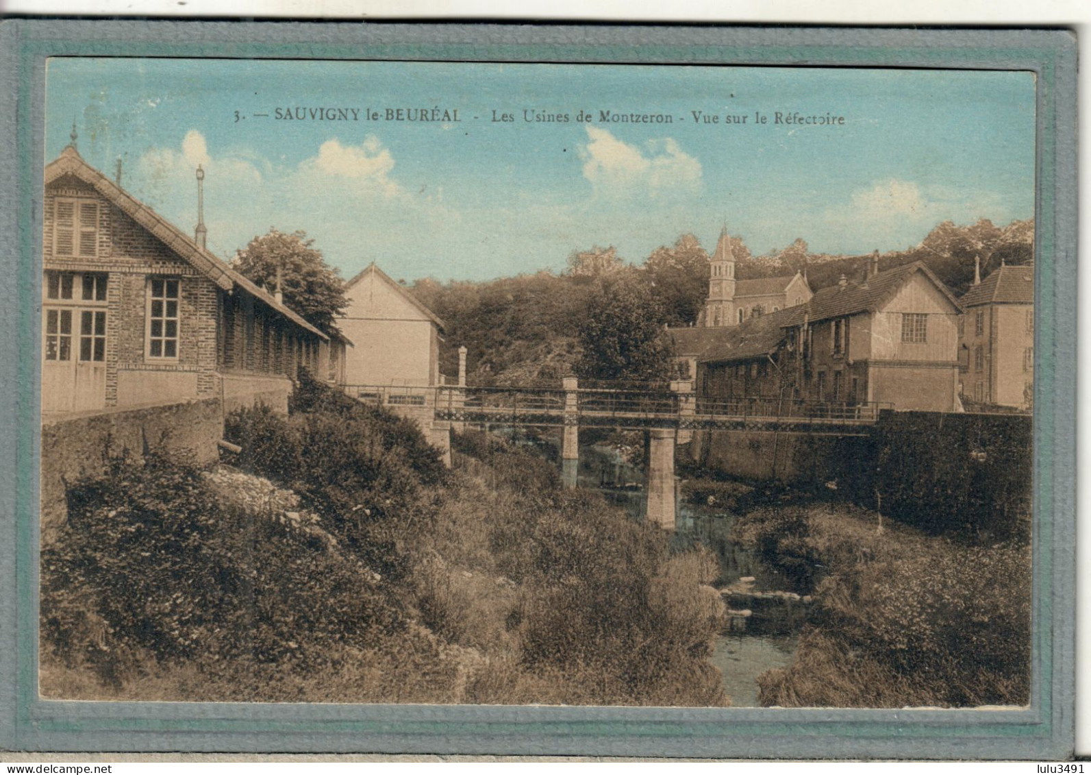 CPA (89) SAUVIGNY-le-BEUREAL- Aspect Des Usines De Montzeron Du Bords Du Serein - Carte Colorisée Des Années 30 - Autres & Non Classés