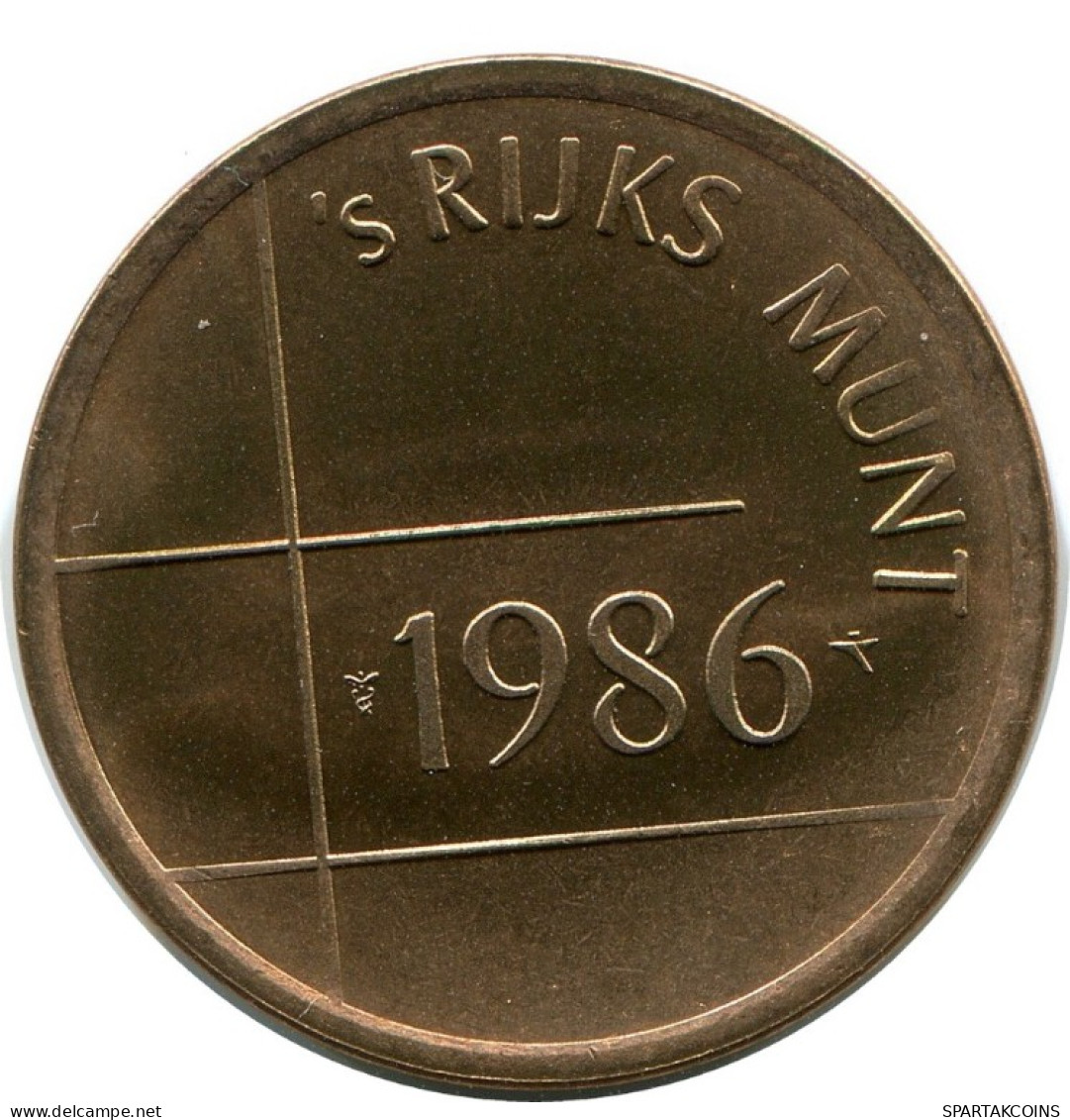 1986 ROYAL DUTCH MINT SET TOKEN NEERLANDÉS (From BU Mint Set) #AH037.E.A - Nieuwe Sets & Testkits