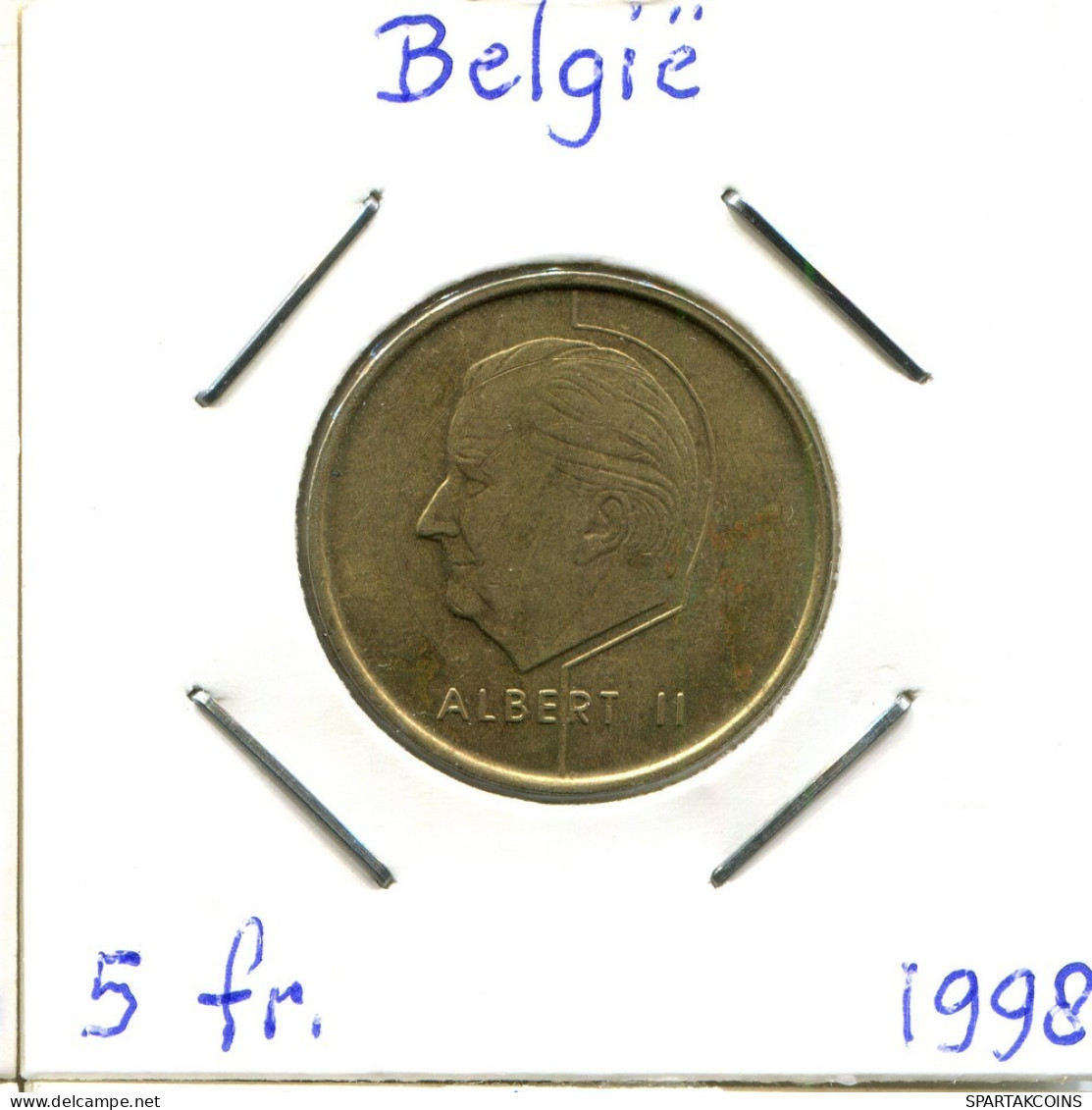 5 FRANCS 1998 BELGIEN BELGIUM Münze DUTCH Text #BA635.D.A - 5 Frank