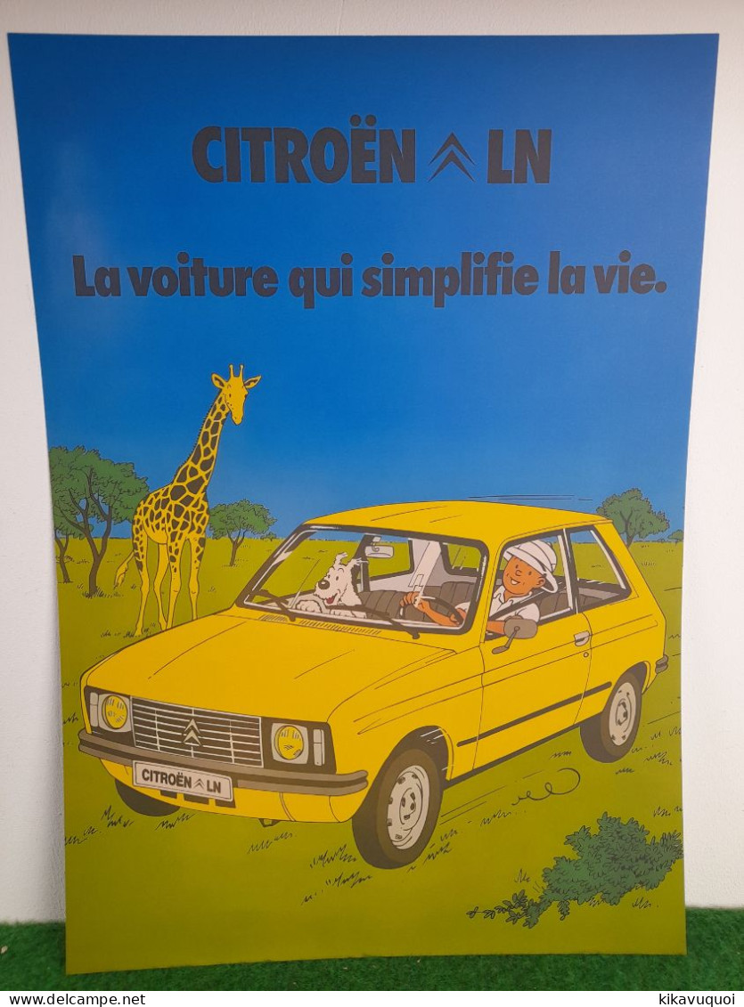 TINTIN CITROEN LN - AFFICHE POSTER - Other & Unclassified