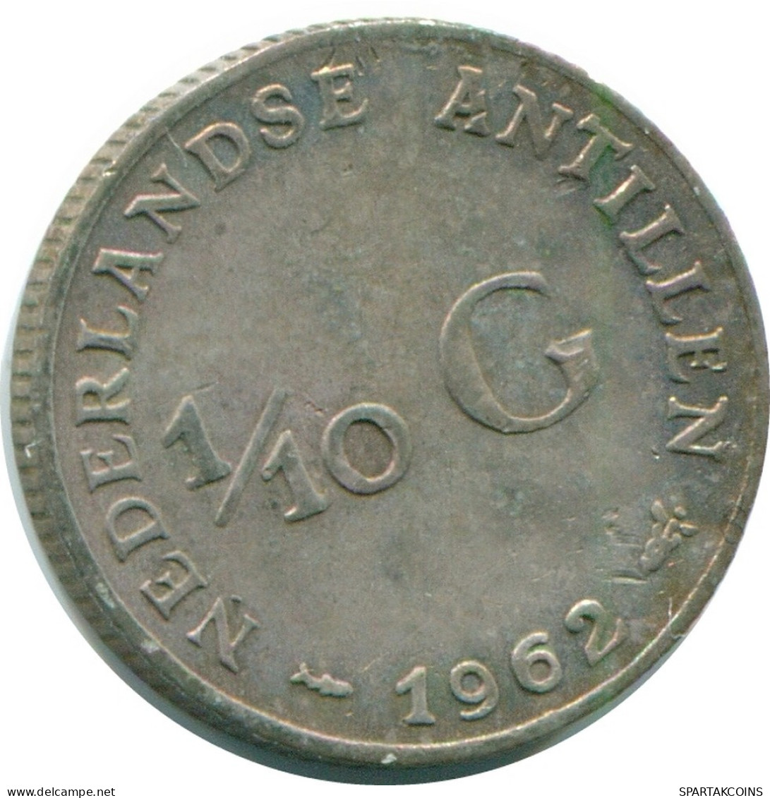 1/10 GULDEN 1962 ANTILLAS NEERLANDESAS PLATA Colonial Moneda #NL12416.3.E.A - Niederländische Antillen