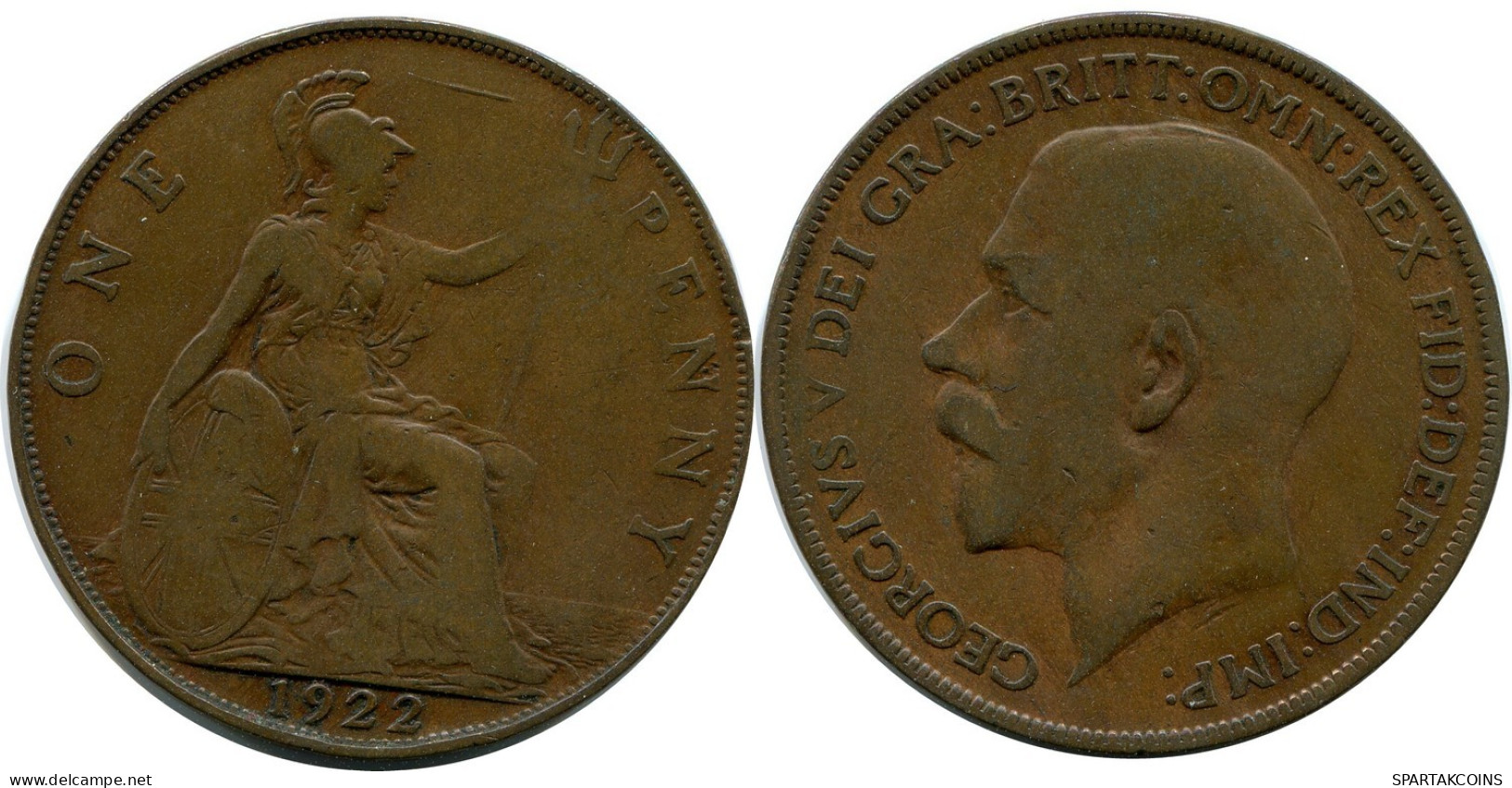 PENNY 1922 UK GROßBRITANNIEN GREAT BRITAIN Münze #BB014.D.A - D. 1 Penny